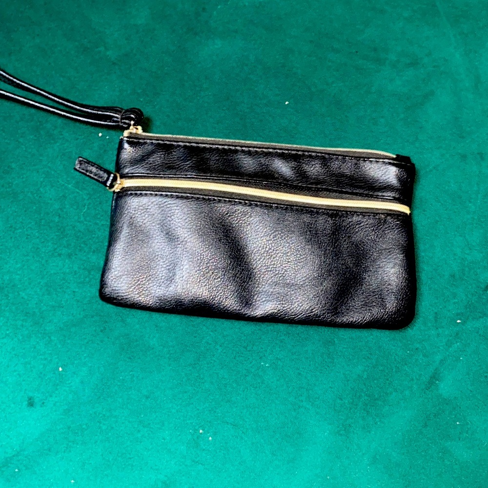 Black wristlet purse wallet